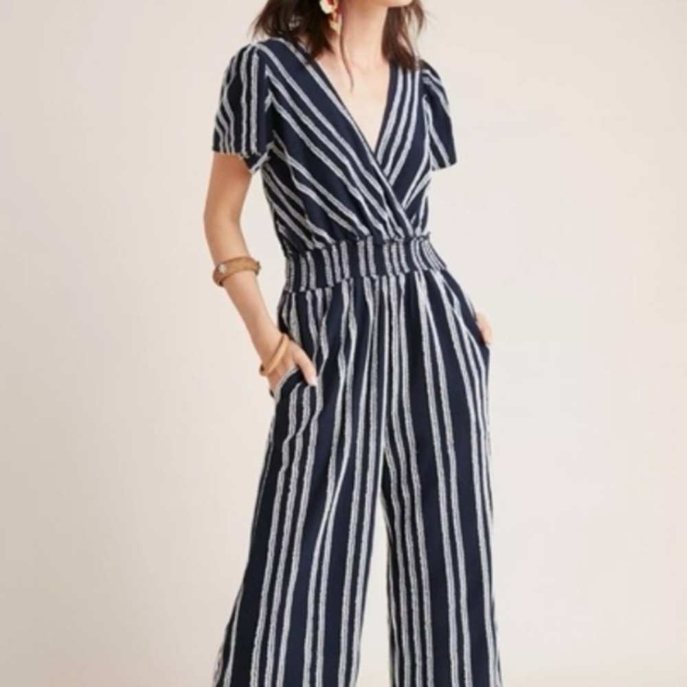 Anthropologie Dolan Striped Jumpsuit
